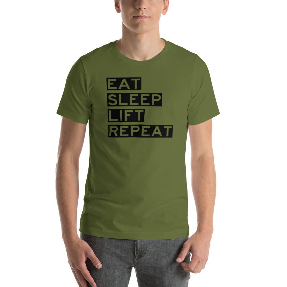 Eat, Sleep, Lift, Repeat  Motivational Workout ware – Motiv8 Tees